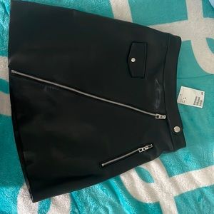 Black leather skirt